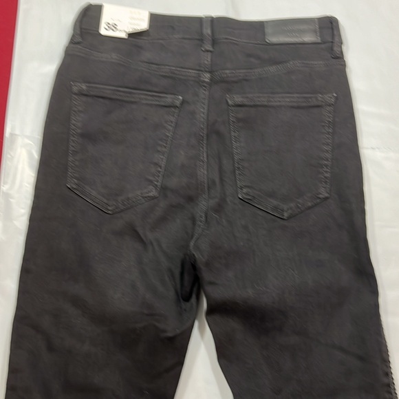 Zara TRF BLACK high waist skinny jeans new FAUX leather sides cotton elastane 6 - Picture 14 of 16
